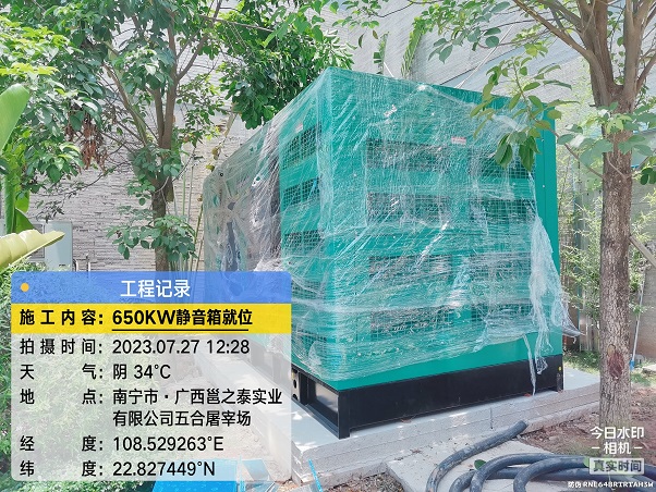 南寧市.廣西邕之泰實(shí)業(yè)有限公司五合屠宰場(chǎng)650KW靜音箱機(jī)組安裝工程